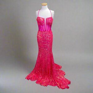 Alyce Paris Barbie pink sequin dress, size 6, NEW WITH TAGS!